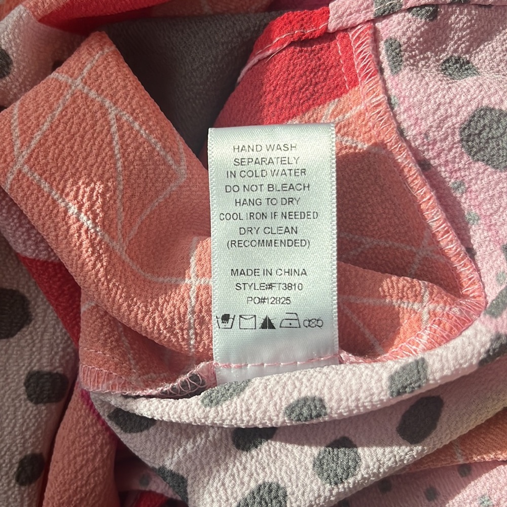 Fate Peasant Top Pink Patchwork Balloon Sleeve Bl… - image 6